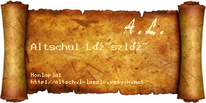 Altschul László névjegykártya
